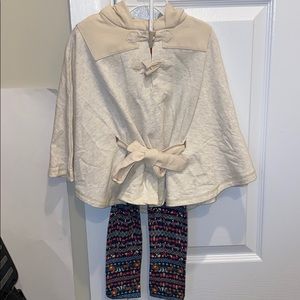 Poncho and leggings size 4T never worn